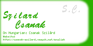 szilard csanak business card